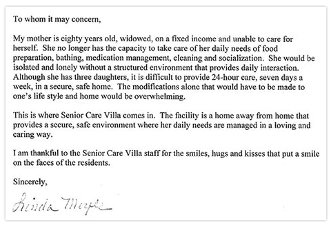 A review from a Helping Hands Senior Care family