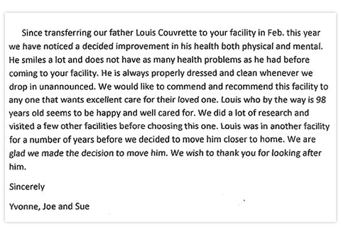 A review from a Helping Hands Senior Care family